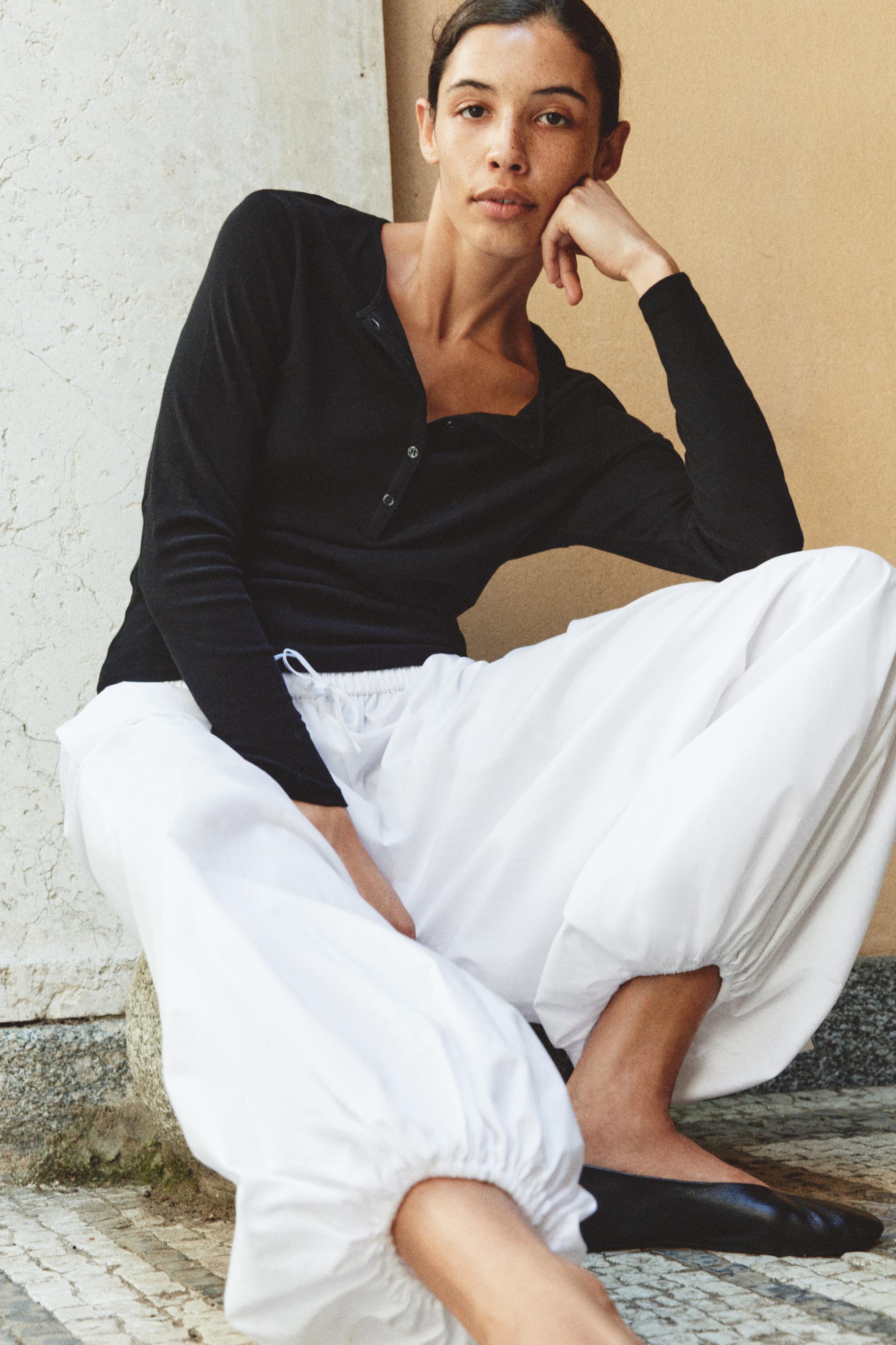 PANTALON BOUFFANT EN POPELINE